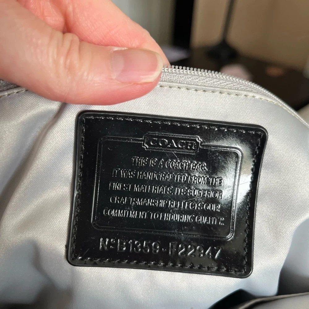 Coach Black Signature Poppy Hearts Glam Bag - Picture 9 of 14
